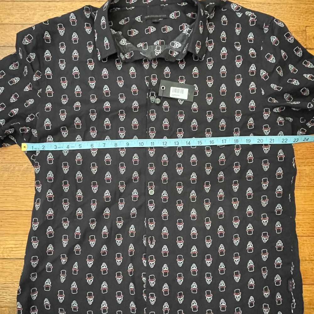 John Varvatos Skull in Top Hat Print Shirt - NWT - Picture 5 of 9